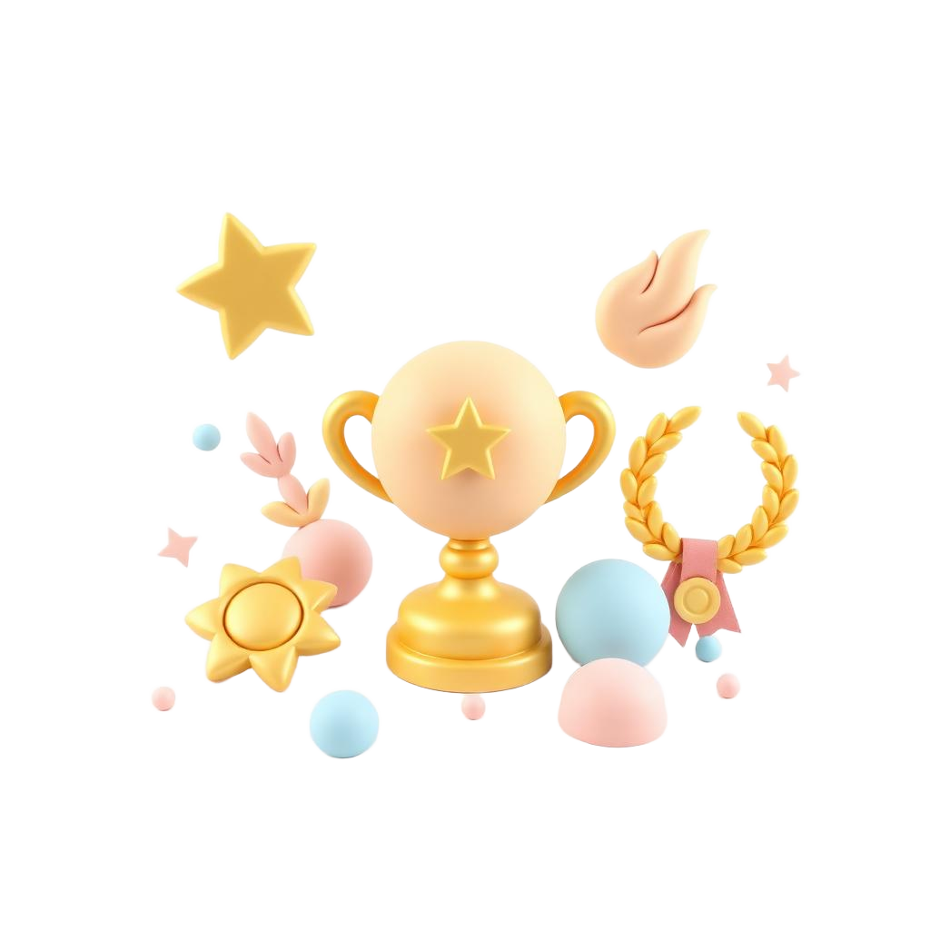 Troféu, medalhas e recompensas de gamificação do Focus